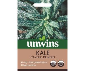 Unwins Grow Your Own Kale Cavolo De Nero High Yielding Vegetable Seeds