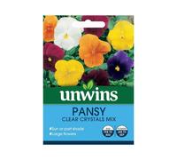 Unwins Grow Your Own Pansy Clear Crystal Mix Solid Colour Flower Seeds