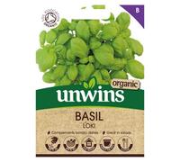 Unwins Herb Basil Loki Organic Easy To Grow Seeds