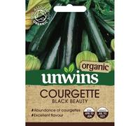 Unwins High Yielding Home Grown Black Beauty Organic Courgette Seeds Packet