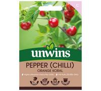 Unwins Pepper Chilli Orange Koral Easy To Grow Seeds