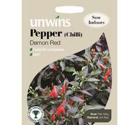 Unwins Pictorial Packet - Pepper (Chilli) Demon Red - 6 Seeds