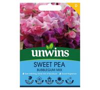 Unwins Unwin Flower Seeds Sweet Pea Bubble Gum Mix