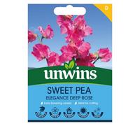 Unwins Unwin Flower Seeds Sweet Pea Elegance Deep Rose