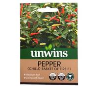 Unwins Vegetable Seeds Pepper Chilli Basket Of Fire F1 Seeds