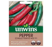 Unwins Vegetable Seeds Pepper Chilli Tokyo Hot F1 Seeds