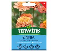 Unwins Zinnia Cresto Peachy Pink Easy To Grow Seeds