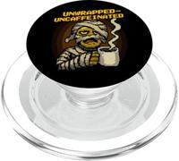 Unwrapped Uncaffeinated Funny Pixel Art Mummy Halloween PopSockets PopGrip for MagSafe