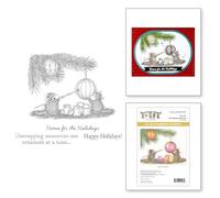 Unwrapping Memories Cling Rubber Stamp Set from The House-Mouse Tree-mendous Christmas Collection, red