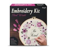 Unwynd Embroidery Kit Floral Theme for Beginners, Satin Stitch Hand Embroidery Kit for Adults, Easy DIY Crafts, Starter Set with Flower Pattern