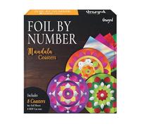 Unwynd Foil by Number Mandala Coaster Making Kit, 8 Pcs DIY Coaster Kits for Adults, Arts and Crafts for Adults, Craft Gifts for Women & Teens