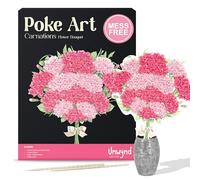 Unwynd Poke Art Carnations Flower Bouquet, Mess-Free Arts and Crafts for Adults, Teen Craft Kits, Mother's Day Flowers, Gifts for Mother, Women and Men