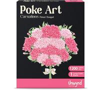 Unwynd Poke Art Carnations Flower Bouquet - Mess-Free Sewing & Fabric Arts & Crafts for Adults, Needlepoint Teen Craft Kit, Gift for Teen Girls, Easy DIY Craft for Women & Teens