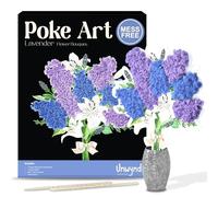 Unwynd Poke Art Lavender Flower Bouquet, Mess-Free Sewing Fabric Arts & Crafts for Adults, DIY Flower Bouquet Kit, Birthday Gifts for Women, Hobbies for Moms, Activity Craft Kit for Adults & Teens