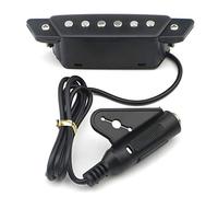 Unxuey 1 Pcs 6 String SH-85 Acoustic Guitar Soundhole Pickup EQ Preamp Pickup with Active Power End-Pin Jack for Folk Guitar, Ukulele (Sanding Black)