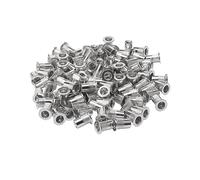Unxuey 100PCS M6 Aluminium Alloy Rivet Nuts Knurled Flat Head Rivnuts Threaded Insert Rivet Nut