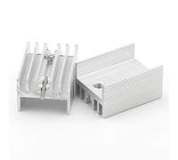 Unxuey 100Pcs Set Silver Tone Cooling Module Small Aluminum TO-220 Heatsinks for LM78XX Voltage Regulator, IRFXX MOSFET Transistor 20mm x 15mm x 11mm