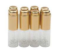 Unxuey 10ml Gold Glass Dropper Bottles 8-Pack - Refillable Essential Oil Dropper Bottles with Pressure Pump, Leak-Proof Travel Mini Empty Bottle for Oils, Makeup, Liquid Storage, Precision Control