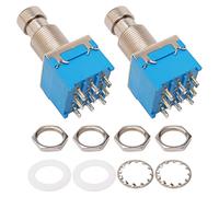 Unxuey 2pcs Electric Guitar 3PDT Effects Stomp Foot Pedal Switch True Bypass with Solder Terminals, Blue