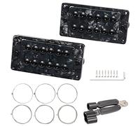 Unxuey 2pcs Guitar Double Coil Pickups Neck Bridge Humbucker Pickups Replacement for LP Electric Guitar Parts (Black Pearl)