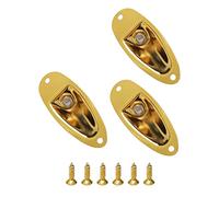 Unxuey 3Pcs Boat Shape Guitar Pickup Input Output Plate Jack Plug Socket 6.35mm with 2 Screws for FD Strat Electric Guitar Gold
