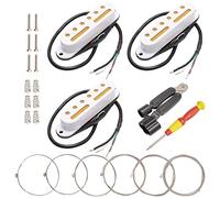 Unxuey 3pcs Guitar Single Coil Pickup Set Neck Middle Bridge SSS Pickup Kit for ST Style Guitar Accessory Parts (White)