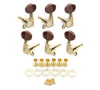 Unxuey 3R3L Semi-closed Golden Guitar Tuning Pegs String Tuners Keys Machine Heads Knobs Locking Tuners for Acoustic, Electric Guitar, Set of 6