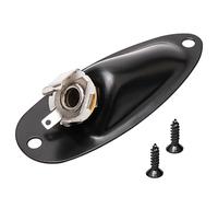 Unxuey 6.35mm Boat Shape Guitar Pickup Output Input Jack Plug Socket Black for Fender Stratocaster Squier style guitars Black