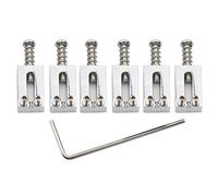 Unxuey 6 Pack Guitar Tremolo Bridge Roller Saddles for Fender Strat Stratocaster Tele Telecaster Electric Guitar Replacement Accessories (Chrome)