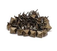 Unxuey Antique Square Brass Decorative Nails - 50 Pack 14x20mm Iron Upholstery Tacks for Furniture, Leather, Headliner, Carpet DIY, Rust-Proof, Strong Hold, Durable & Sharp Easy Push Pins