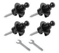 Unxuey Black Guitar Strap Locks and Buttons Security Quick Release Straplocks Strap Retainer Guitar Replacements (Pack of 4)