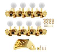 Unxuey Guitar Machine Heads Knobs 8 String Arched Top Metal Triangle Mandolin Tailpiece Parts 4R 4L Guitar String Tuning Pegs for Electric or Acoustic Guitar (4R+4L)
