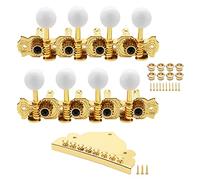 Unxuey Guitar Machine Heads Knobs 8 String Metal Triangle Mandolin Tailpiece Parts 4R 4L Guitar String Tuning Pegs for Electric or Acoustic Guitar (4R+4L)