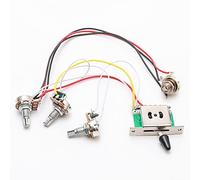 Unxuey Guitar Wiring Harness Prewired 3x 500k Pots 1 Volume 2 Tone Control Knobs 5 Way Toggle Switch For Strat Style Guitars