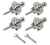 Unxuey Silver Guitar Strap Locks and Buttons Security Quick Release Straplocks Strap Retainer Guitar Replacements (Pack of 4)