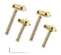 Unxuey Zinc Alloy Bass Bridge Saddles for 4 String PB Precision Bass JB Jazz Bass Guitar Vintage Electric Guitar Replacement(4 Pack, Golden)