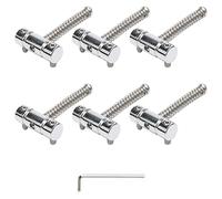 Unxuey Zinc Alloy Bridge Saddles Replacement for 3 Tone Tele Bass Electric Guitar (6 Pack, Silver)