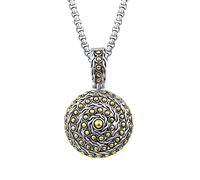 UNY JEWEL Jewelry Two Tone Swirl Circle Gold Dots 3.5mm Box Chain 45CM+5CM Women Enhancer Pendant Necklace Chritmas Gifts