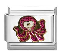 UNY JEWEL Sparkling Octopus Italian Charm 9mm Stainless Steel Link - Glittering Enamel Sea Creature Design Modular Charm Bracelet Link