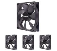 Unykach 120mm Computer Fan, 51800, Black, 1200 RPM, 4 Pin, 7 Blades, Quiet, 25mm x 120mm x 120mm (Pack of 4)