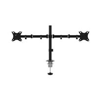 Unykach Dual Desktop TV/Monitor Stand for 2 Flat and Curved Screens of 10-32 Inches (up to 10 kg arm), 2 Arms/2 Heads, Adjustable and Rotary, VESA Max 100 x 100 mm