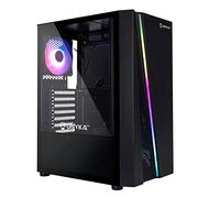 UNYKAch GLAYZE Black ATX Computer Case, Gaming, Front ARGB, Tempered Glass Side Panel, 1 RGB Fan 120mm, Tool Less Mounting System, 1 x USB 3.0 and 2 x USB 2.0