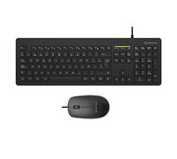 Unykach Kit Keyboard and Mouse COMBO MK211 PRO Slim with Cable, Spanish QWERTY Layout 108 Membrane Keys, USB, 2400 DPI, Quiet, Ergonomic, Windows, Mac, Android, Linux
