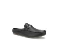 Unzé Men’s Moccasins ARLETT - Backless Slip-On Mule Loafers Comfortable Moccasin Flats for Casual Walking Black