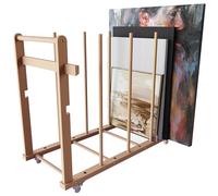 UNZERO Art Storage Rack, Art Canvas Storage, Art Drying Rack, Canvas Boards Rack Art Storage with Handle & Caster Wheels for Drawing Board, Panel, Paper Pad for Art Studios, Artworks, Gallery