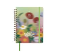 UO Bloom School Diary Week to View: Starts in September 2026 and Ends in August 2027, Hardcover, Includes 134 Stickers, Elastic Rubber, Ruler Marker and Record Tape, Lime Green