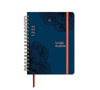 UO Kyoto School Diary Week to View: Starts in September 2026 and Ends in August 2027, Hardcover, Includes 134 Stickers, Elastic Rubber, Ruler Marker and Record Tape, Blue