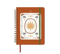 UO Sunset Week to View School Diary: Starts in September 2026 and Ends in August 2027, Hardcover, Includes 134 Stickers, Elastic Rubber, Ruler Marker and Record Tape, Terracotta Brown