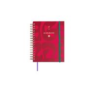 UO The Art of Living Year Diary Day Page: Starts in January 2024 and ends in December 2024, Hardcover, with 126 Stickers, Elastic Band and Record Tape, Red