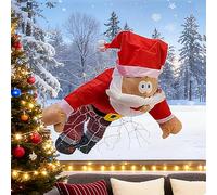 UOAESR Christmas Crashing Santa Reindeer Animated Decor, Funny Christmas Window Decor, with Broken Glass Sticker & Leg-Kicking Animation, for Home Door Window Party Decor Xmas Gifts (Santa)